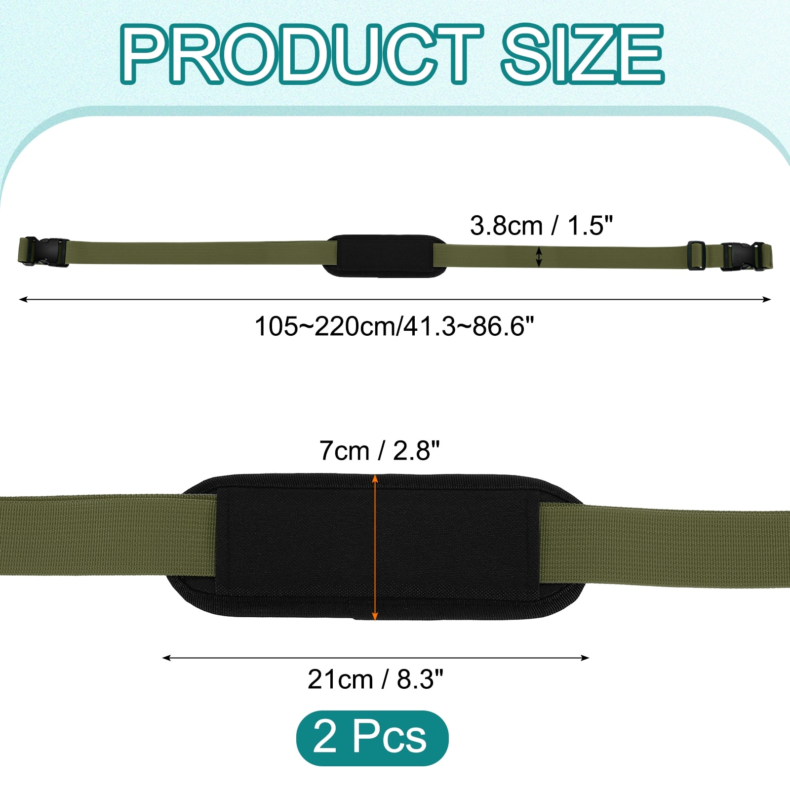 Adjustable Beach Chair Carry Straps, Heavy Duty Replacement Universal Shoulder Straps for Folding