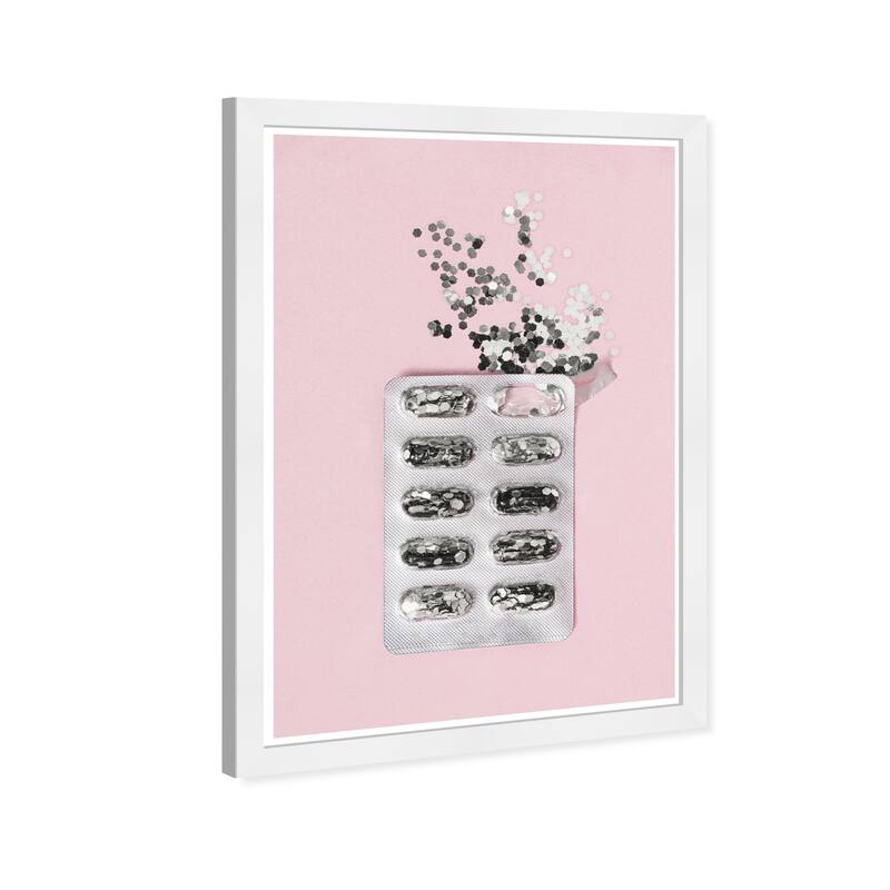 Wynwood Studio Prints Fashion and Glam Glitter Dose Silver Pink and Pastel Pink Modern & Contemporary Wall Art Canvas Print