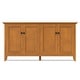 preview thumbnail 19 of 37, WYNDENHALL Halifax SOLID WOOD 66" Wide Transitional Wide 4Door Storage Cabinet - 18"d x 66" w x 34"h