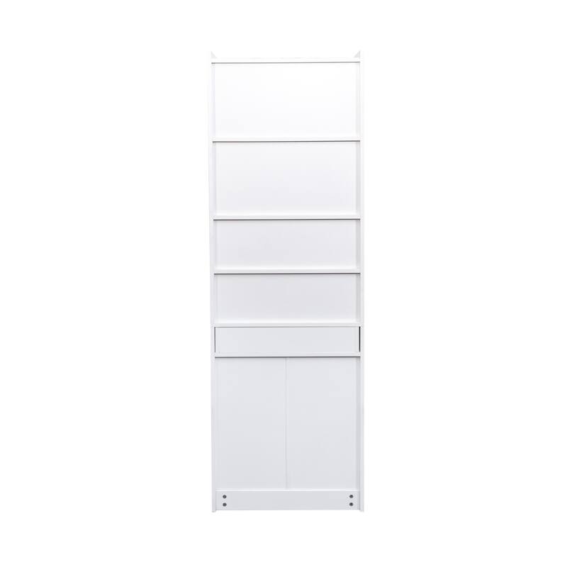 Fold-Out Convertible Writing Table, Desk Cabinet with shelf and drawer Multi-Function Home Office Workstation
