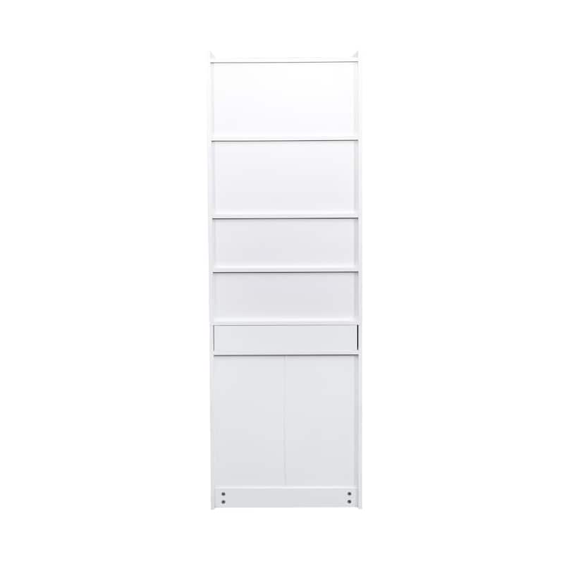 Fold-Out Desk, Convertible Writing Table with Shelf & Drawer, Space-Saving Home Office Workstation for Small Rooms
