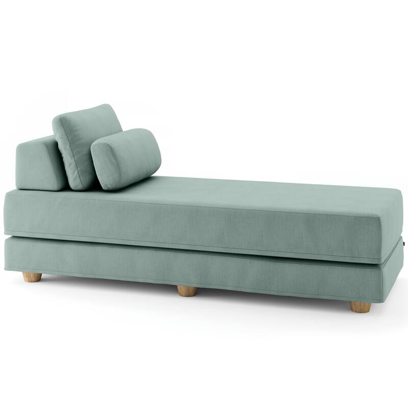 Jaxx Balshan Cushioned Micro-velvet Convertible Chaise Lounge Daybed