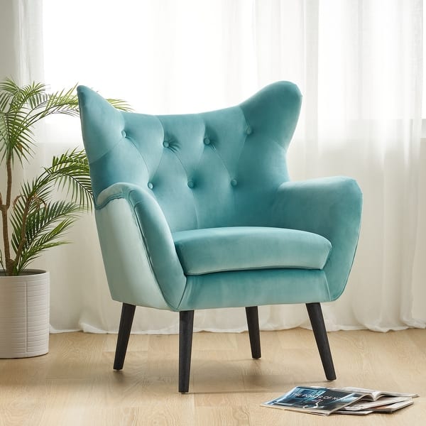 slide 2 of 70, Alyssa Mid-century Upholstered Arm Chair by Christopher Knight Home - 30.25"D x 34.25"W x 39.75"H Light Blue