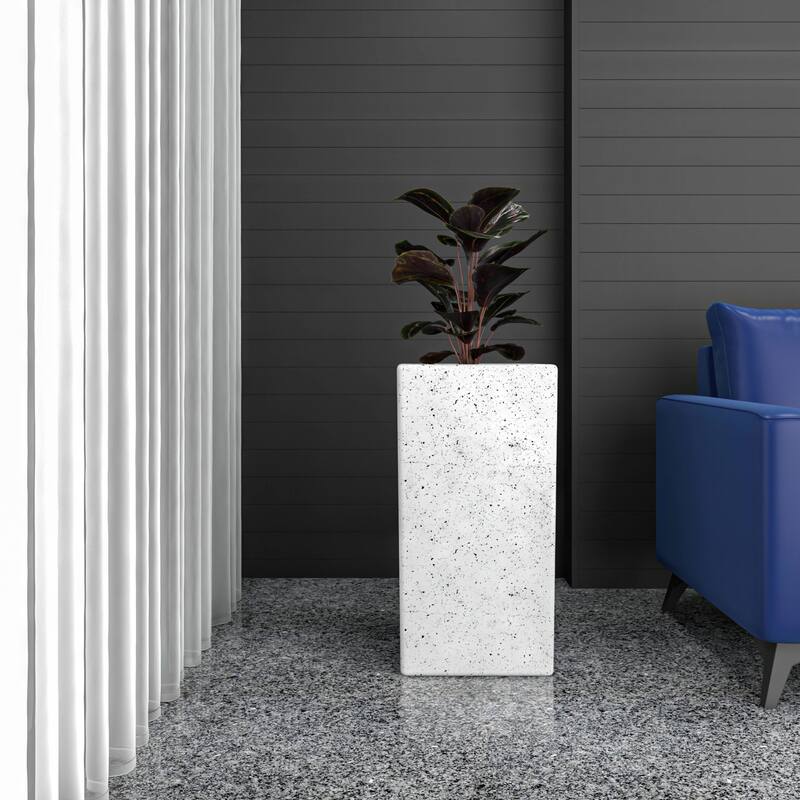 Modern Tall Square in Fiberstone and MGO Clay Planter Terra Series