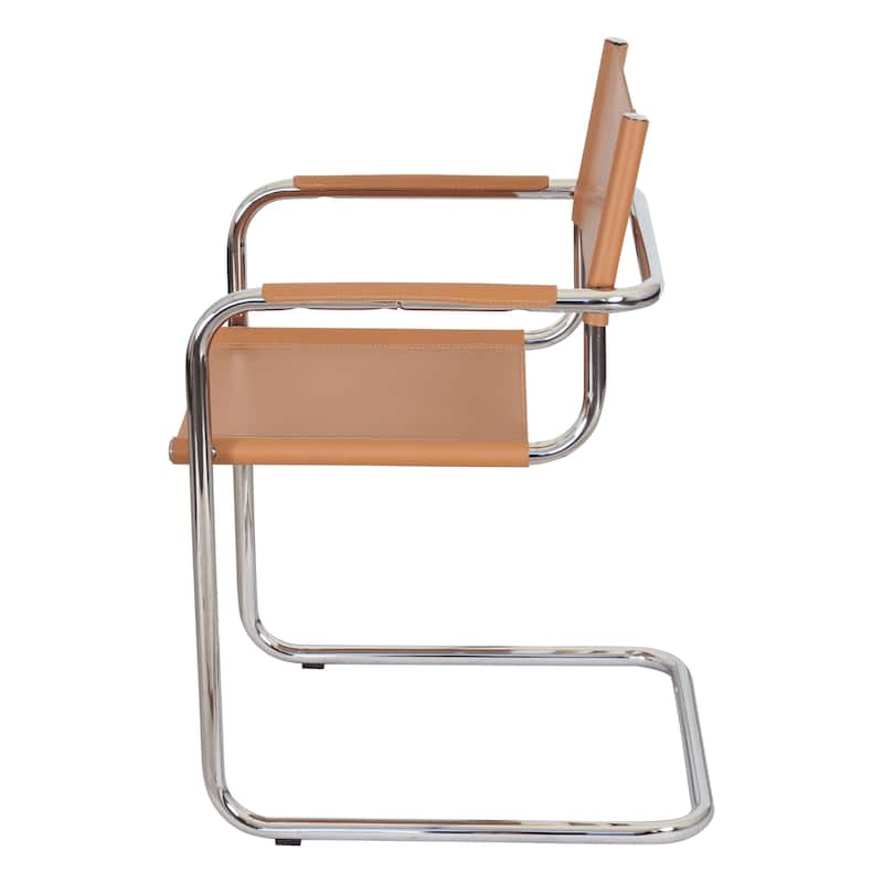 Breuer Chair Company Mart Stam Cantilever Armchair Arm Chair w/ Chrome Frame (Various Bonded Leather Colors)