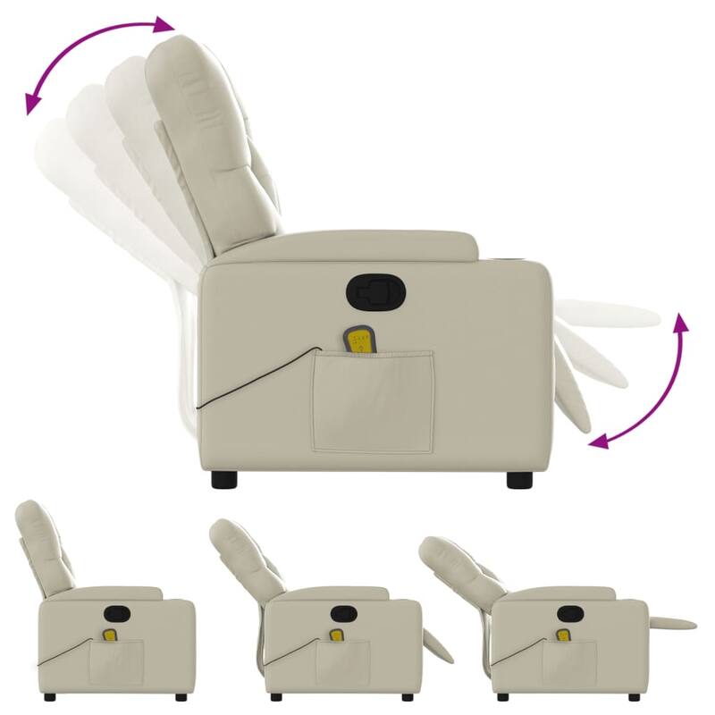 vidaXL Massage Recliner Chair Reclining Armchair for Elderly Faux Leather