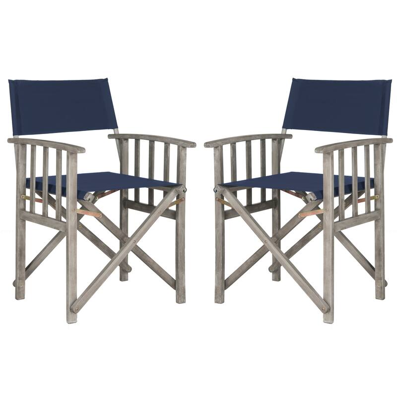 SAFAVIEH Outdoor Living Laguna Acacia Wood Director Chair (Set of 2) - 22"W x 21"D x 34"H