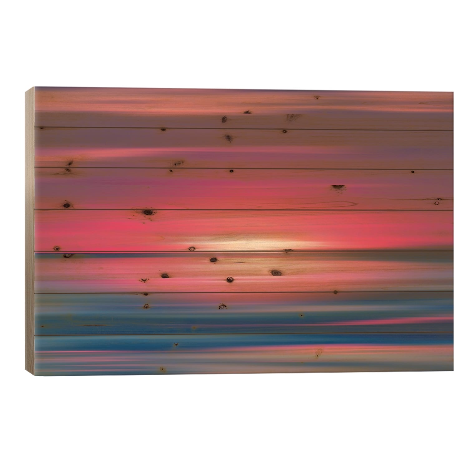 Abstract Sunset I Print On Wood by Tenyo Marchev - Multi-Color