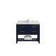 preview thumbnail 36 of 128, Willow Collections 42 x 22 Parker Single Bowl Sink Bathroom Vanity with 2 in Quartz 2" Calacatta Nuvo - Navy Blue