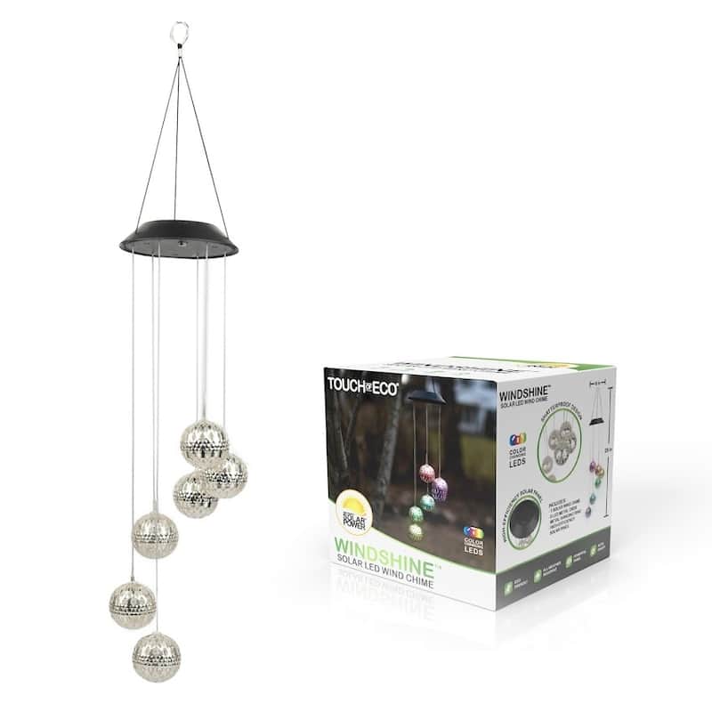 Solar LED Color Changing Metal Orb Wind Chime Mobile (1, 2 or 3 Pack) - 1 Pack