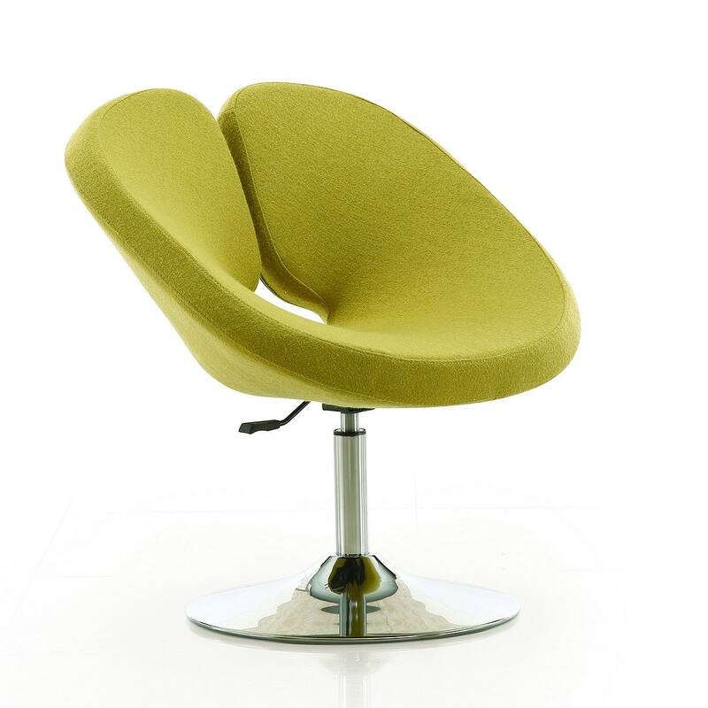 Manhattan Comfort Perch Chrome Wool Blend Adjustable Chair (Set of 2)