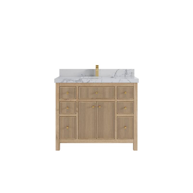 Willow Collections 42 in. W x 22 in. D Sonoma Teak Single Sink Bathroom Vanity with Countertop