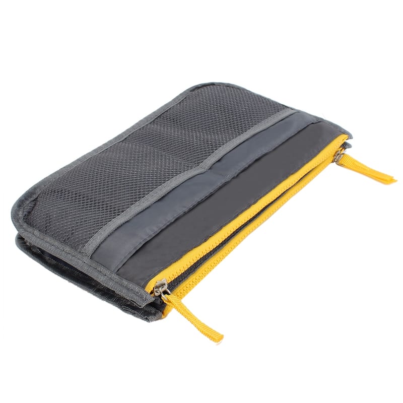Cosmetic Makeup Storage Handbag Tote Insert Purse Organizer Pouch Bag - Gray