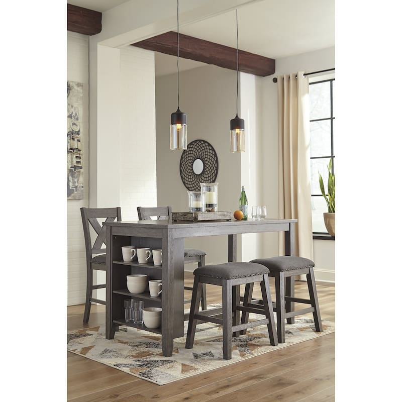 Signature Design by Ashley Caitbrook Gray 5-Piece Counter Height Dining Package