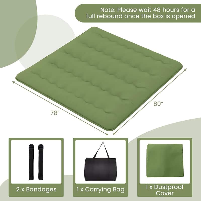 Portable Futon Mattress Foldable Camping Mattress Tatami Mat - King