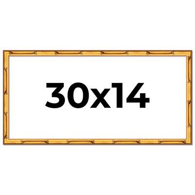 30x14 Frame Gold Bamboo Picture Frame Modern Photo Frame Includes UV Acrylic Shatter Guard Front Acid Free Foam Backing Board