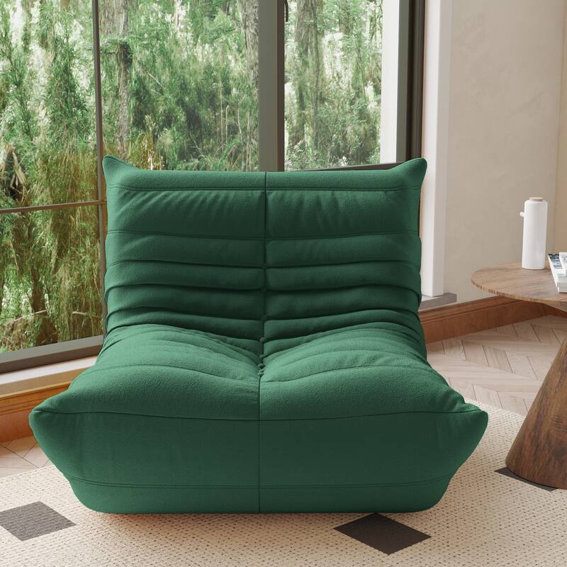 Fireside Chair Single Sofa Teddy Fabric Bean Bag Chair