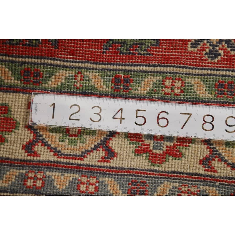 Red Kazak Foyer Rug Hand-Knotted Traditional Wool Carpet - 2'8"x 3'11"