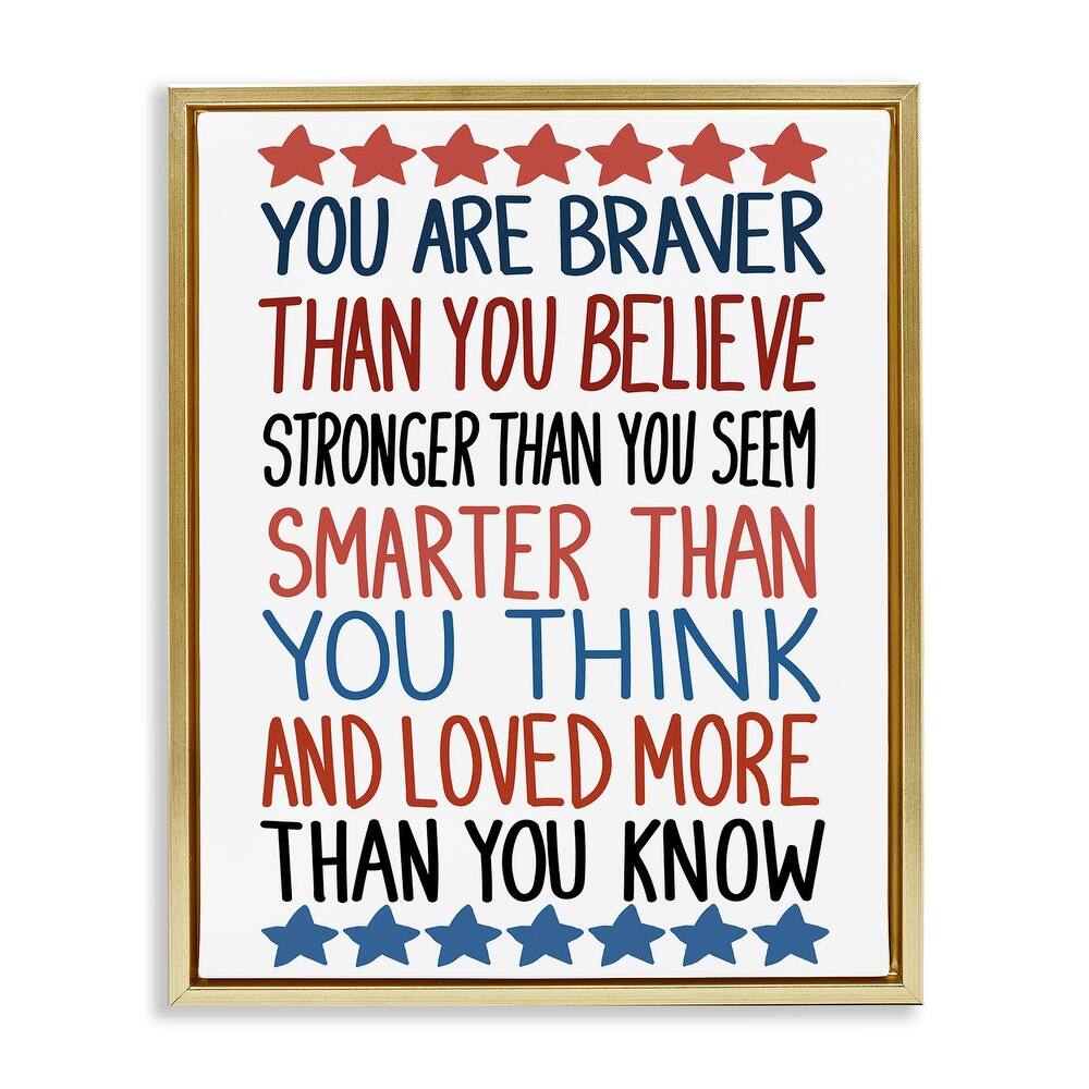 Stupell Bold Self Confidence Phrases Framed Floater Canvas Wall Art Design By Sweet Melody Designs