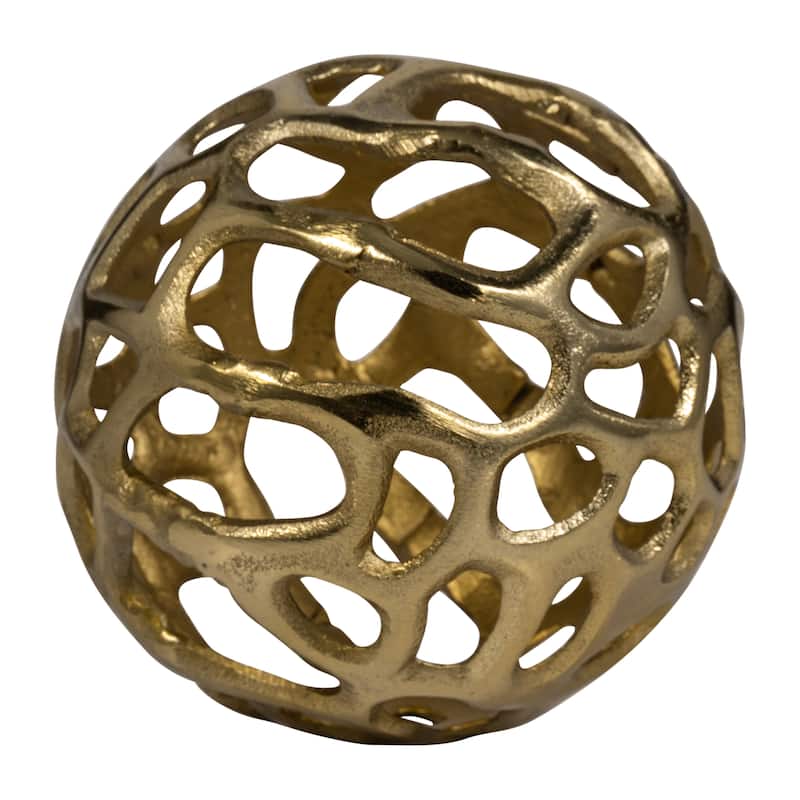 Sagebrook Home Modern Glam 6" Cut-Out Metal Round Orb - 6" x 6" x 6"