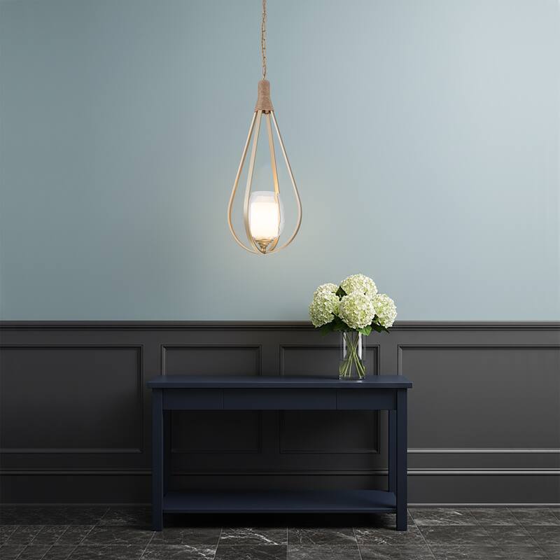 Dawana 1-Light Modern Pendant Light with Jute Accents - 27 in. Tall