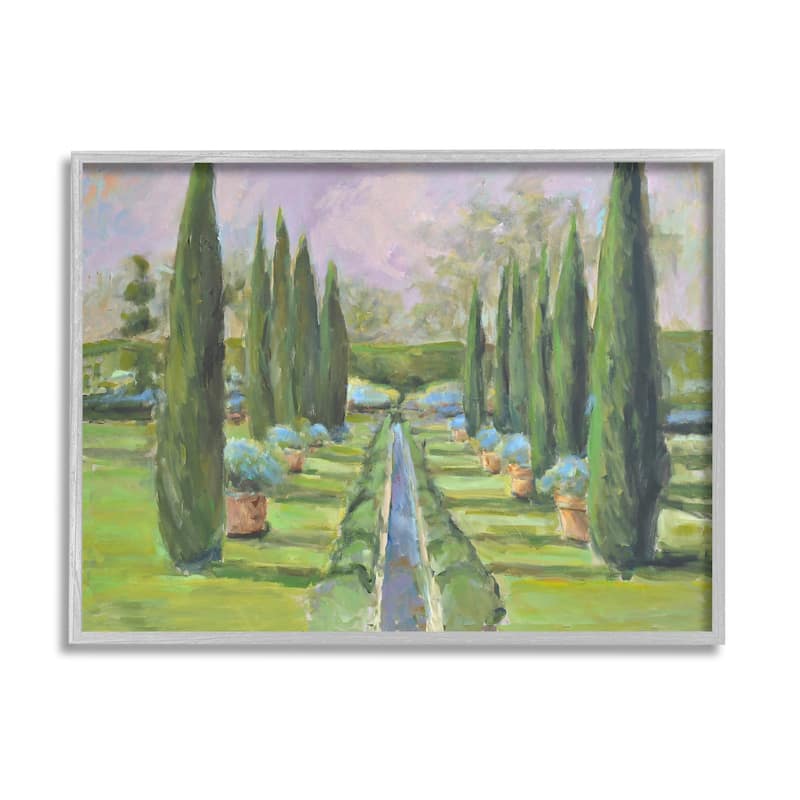 Stupell Elegant Manicured Gardens Landscaped Topiary Greenery Framed Wall Art, Design by Allayn Stevens - Green - 30 x 24 - Grey