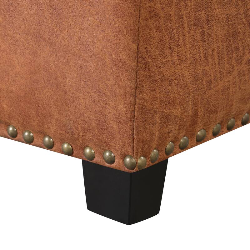 DH Basic Modern Brian 48-inch Rectangular Linen Storage Ottoman Bench by Denhour