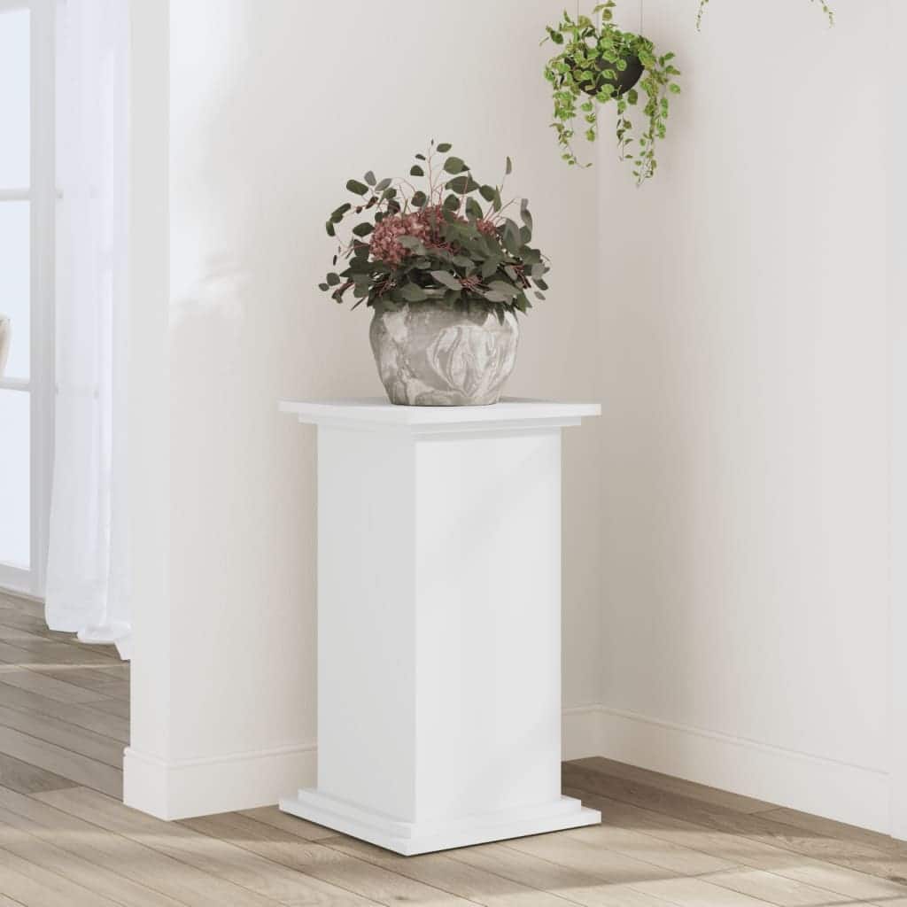 vidaXL Plant Stand White Engineered wood Medium Minimalistic - 13.0 x 13.0 x 23.6 in.