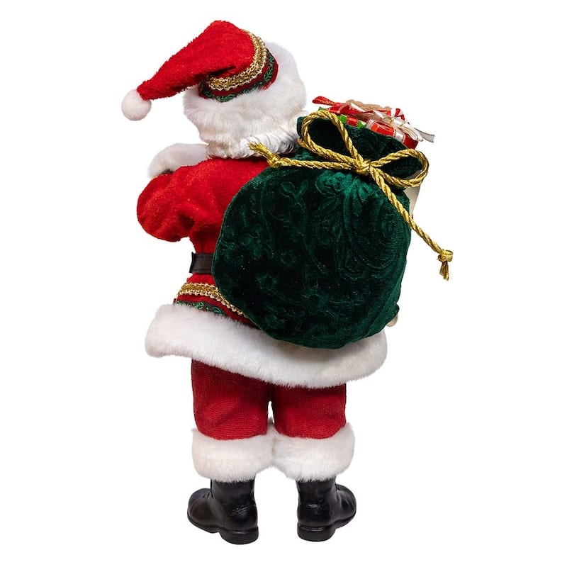 Kurt Adler 10.5" Fabriche Traditional Santa with December 25th Calendar