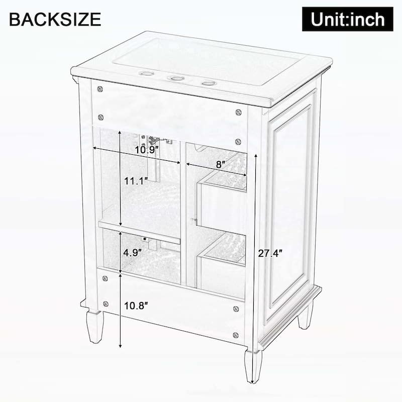 24" Bathroom Vanity with Sink