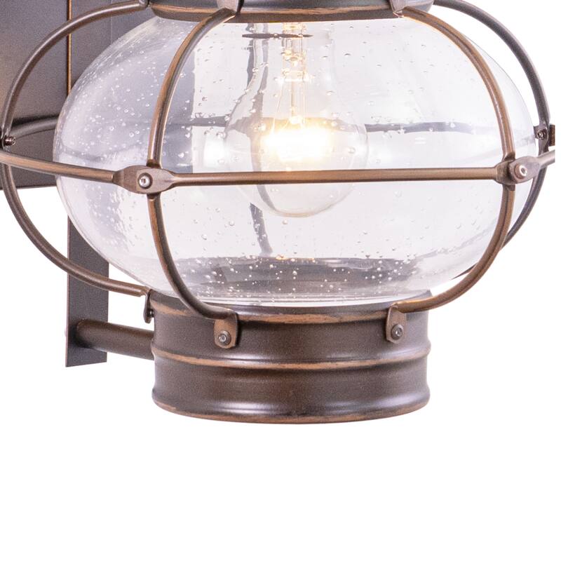Chatham 1 Light Bronze Coastal Outdoor Wall Lantern Clear Glass - 10-in W x 18-in H x 11-in D