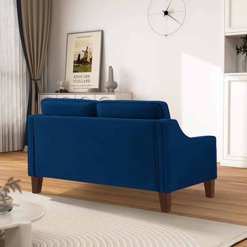 Modern Velvet Loveseat 2 Seater Sofa For Living Room