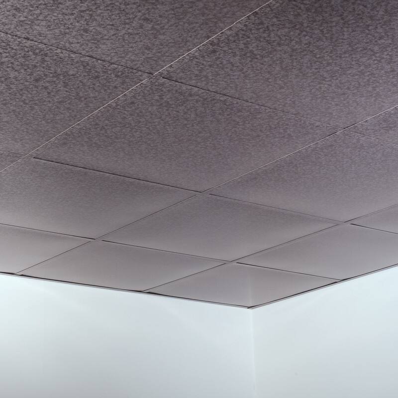 FASÄDE Flat Decorative Vinyl 2ft x 2ft Lay in Ceiling Panel in Galvanized Steel (5 Pack)