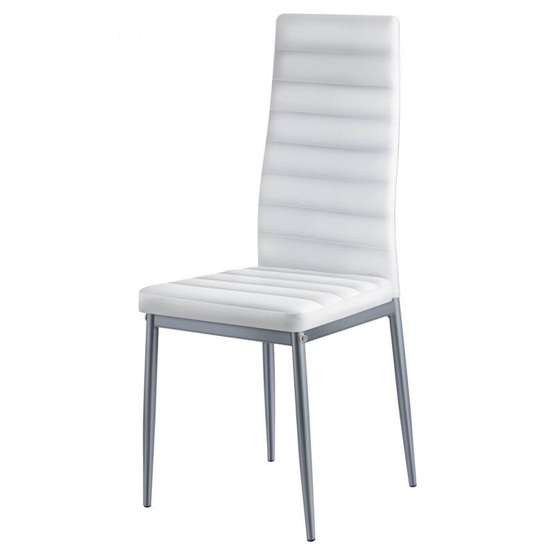 Metal PVC Leather Dining Chair Set Ergonomic Modern Seat