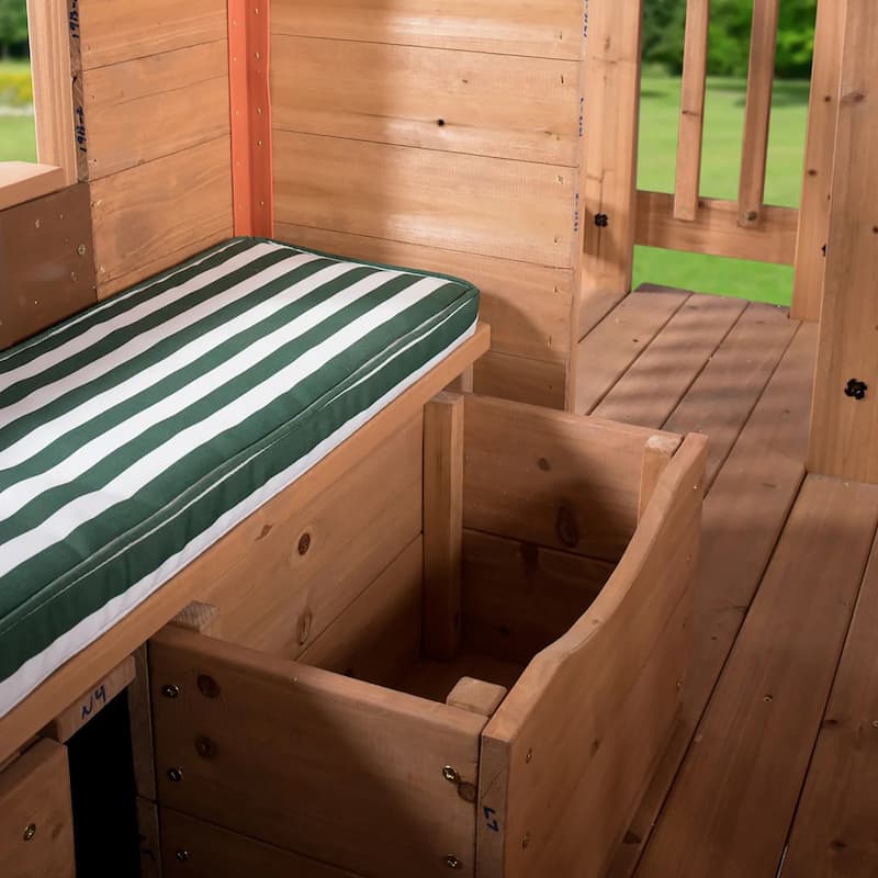 Backyard Discovery Scenic Heights Cedar Wooden Elevated Kids Playhouse - 6'5" x 6'5"