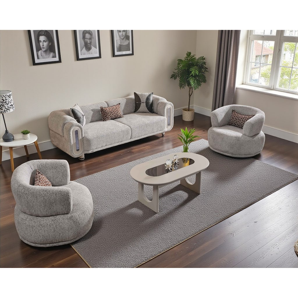 Silvara 3 Pieces Living Room Sets 1 Sofa 2 Chair