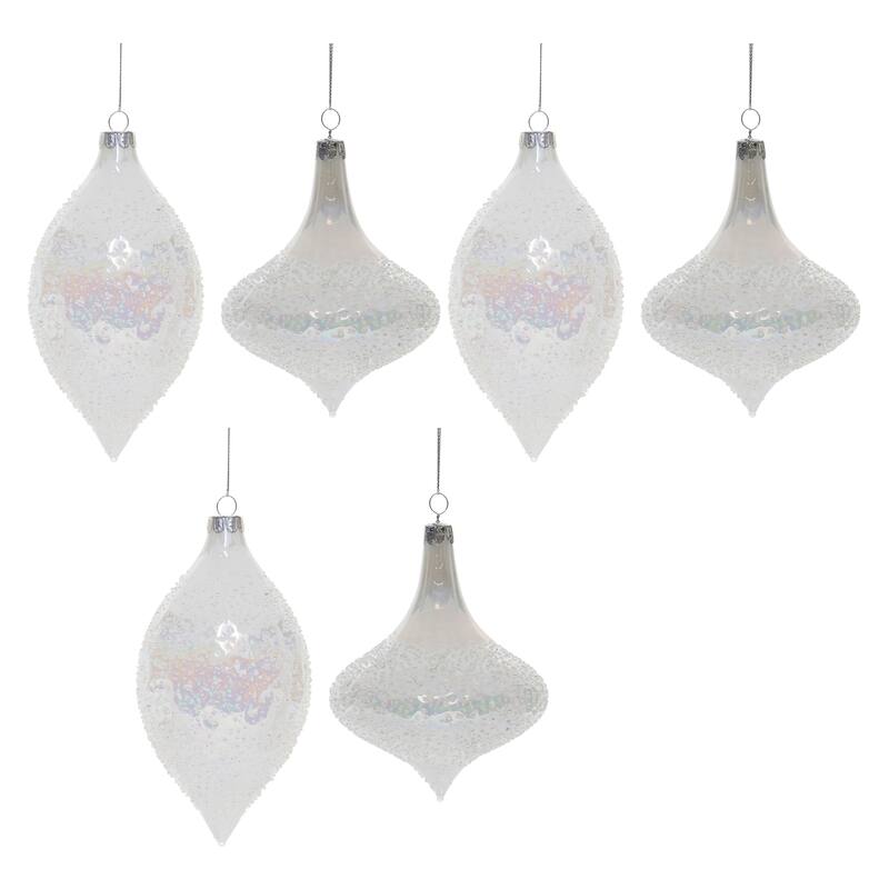 Iridescent Beaded Glass Onion Ornament (Set of 6)