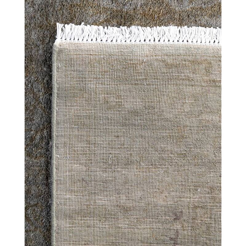 Fine Vibrance One-of-a-Kind Hand-Knotted Runner Rug - Gray, 3' 1" x 16' 4" - 3' 1" x 16' 4"