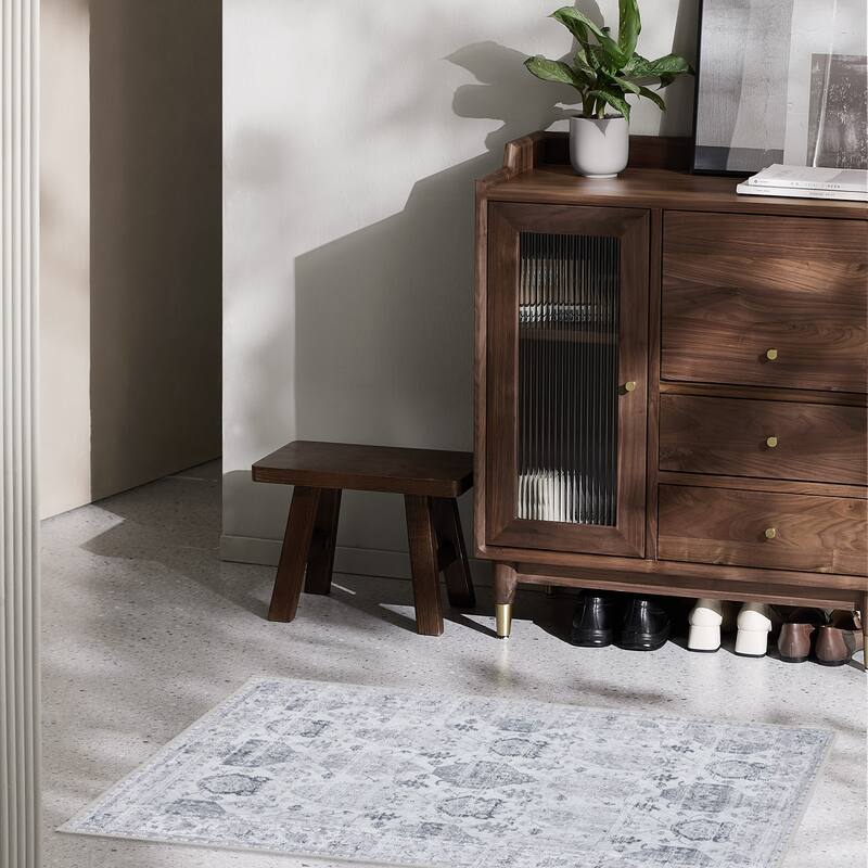 Washable Non-Slip Area Rug,Stain Resistant Low-Pile Carpet,2X3 - 2' x 3' Oval