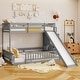 preview thumbnail 10 of 17, Twin Over Full Bunk Bed with Slide,Storage Staircase and Safety Guardrails