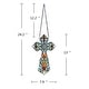 preview thumbnail 15 of 13, 13" x 8" Victorian Design Cross Stained Glass Panel/ Suncatcher