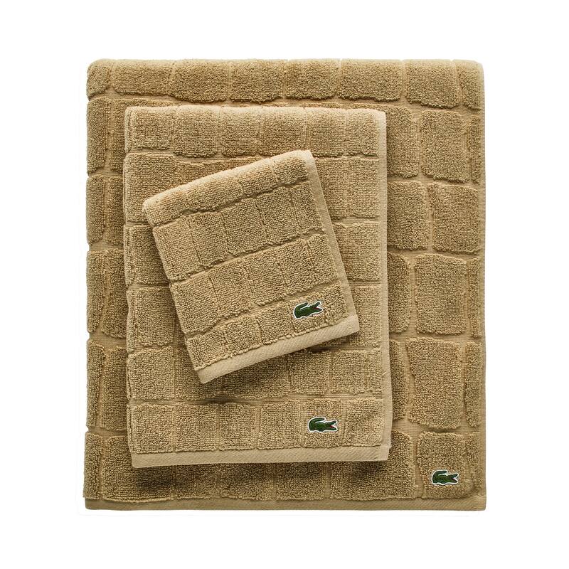 Lacoste Croc Scale Cotton Bath Towel, Hand Towel, and Washcloth