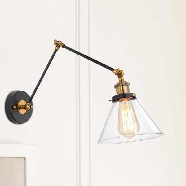 slide 2 of 11, Carbon Loft Modern Industrial Plug-in Wall Lamp Swing Arm Sconce - 20" x 7.25 "x 14"