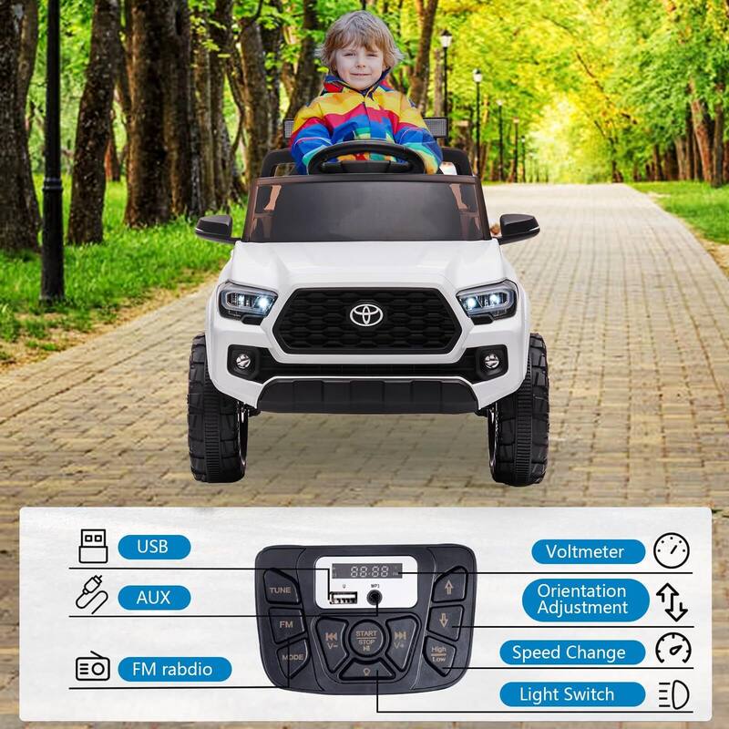 Officially Licensed Toyota Tacoma 12V Kids Ride-On Car with Parent Remote Control
