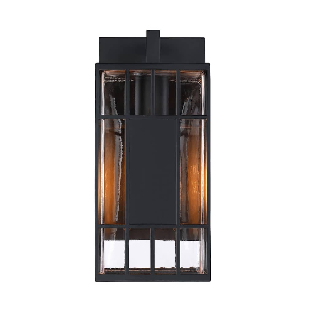 Edgehill 6.5 in. 1-Light Black Outdoor Wall Sconce Light for Porches - 14