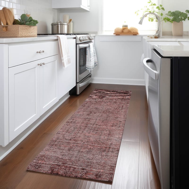 Machine Washable Indoor/ Outdoor Chantille Traditional Distressed Rug