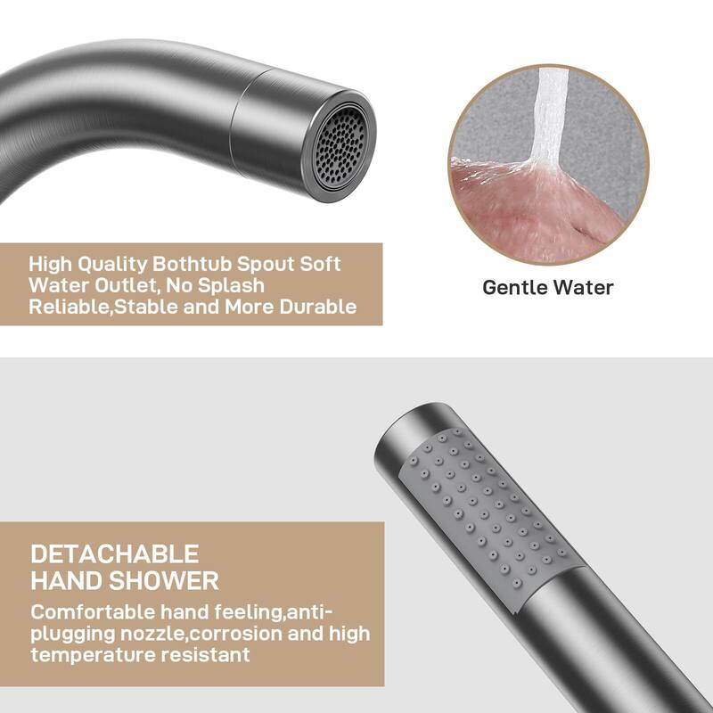 Freestanding Bathtub Faucet, Floor-Mount Tub Filler Chrome