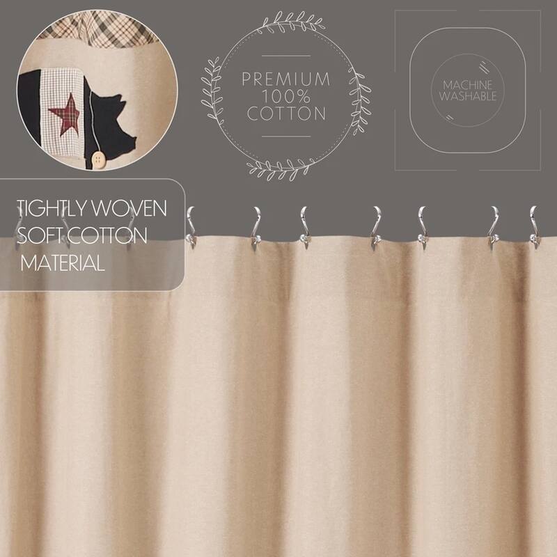 Shower Curtain Cider Mill Primitive Country 72 x 72 Pigs Tan