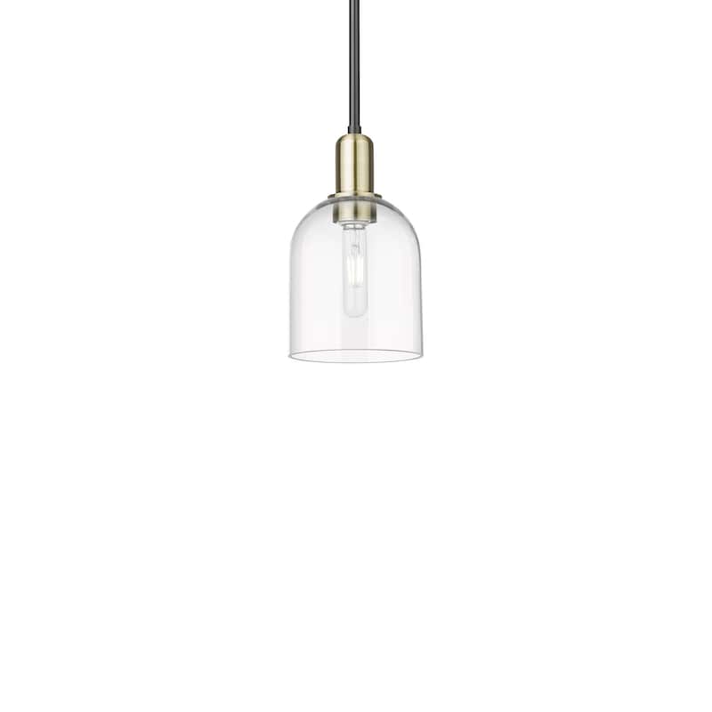 Innovations Lighting 716-1S-11-6 Bella Pendant Bella 6" Wide Mini - Black Antique Brass / Clear