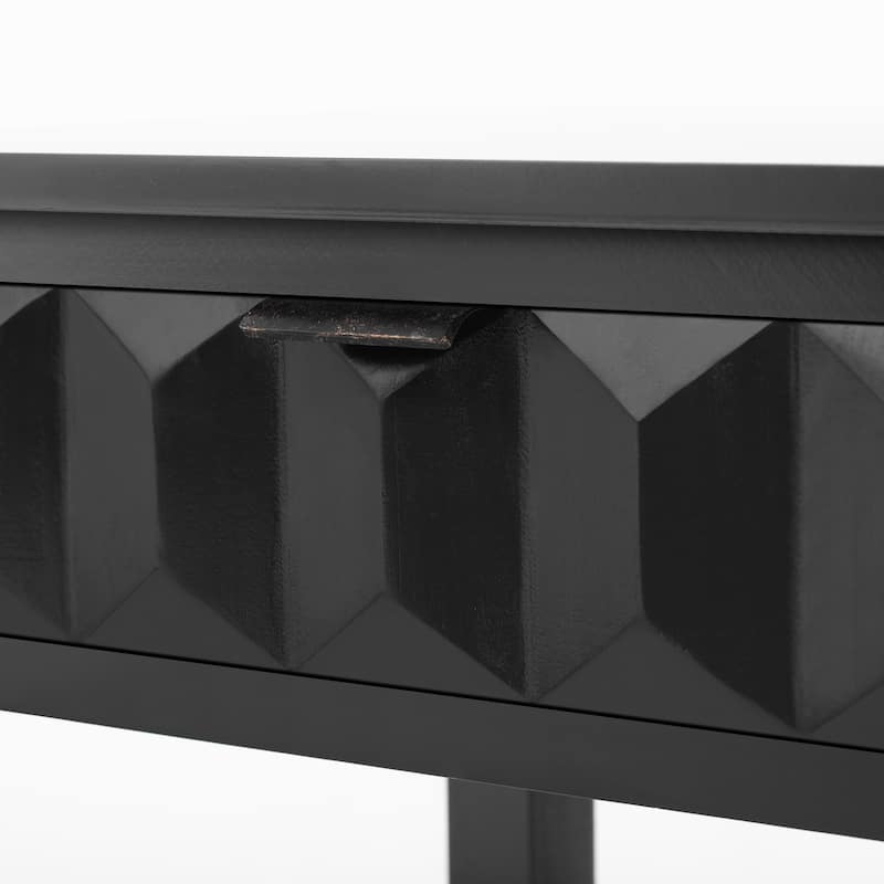 Modern 60" Console Table with 3 Drawers Honeycomb Design for Study Entryway Hallway